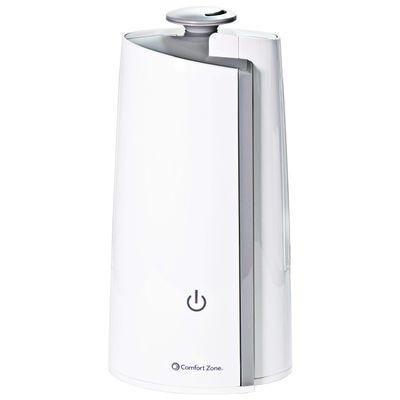 Comfort Zone CZHD50 0.3-Gallon/1.3 Liter Ultrasonic Mini Tower Humidifier, Top-Fill with Digital Controls, White