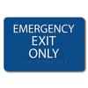 The Sign Studio - 4" x 5" - Blue/White - ADA - Emergency Exit Sign with Tactile & Braille view 1