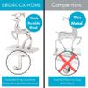 BIRDROCK HOME Reindeer & Santa Claus Stocking Holder Set for Mantle - Set of 4 - Christmas Decorations - Holiday Mantle Fireplace Topper - Decorative Metal Hanger for Stockings - Home Dcor Stand view 3