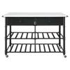 Acme Emery Artificial Stone Top 2-Drawer Kitchen Island in White and Gray view 3