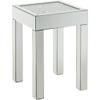 Acme Noralie Square Glass End Table with Square Acrylic Legs in Mirrored view 1