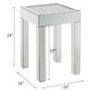 Acme Noralie Square Glass End Table with Square Acrylic Legs in Mirrored view 3