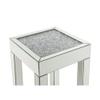Acme Noralie Square Glass End Table with Square Acrylic Legs in Mirrored view 4