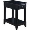 Acme Bertie Wooden Accent Table with Storage Drawer and 1 Tier Shelf in Black view 1