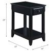 Acme Bertie Wooden Accent Table with Storage Drawer and 1 Tier Shelf in Black view 3