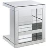 Acme Dominic Glass Accent Table with Magazine Rack in Mirrored and Clear view 1