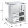 Acme Dominic Glass Accent Table with Magazine Rack in Mirrored and Clear view 3