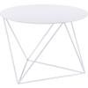 Acme Epidia Metal Accent Table with Round Top and Geometric Base in White view 1