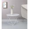 Acme Epidia Metal Accent Table with Round Top and Geometric Base in White view 2