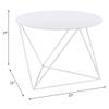 Acme Epidia Metal Accent Table with Round Top and Geometric Base in White view 3