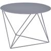 Acme Epidia Metal Accent Table with Round Top and Geometric Base in Gray view 1