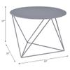 Acme Epidia Metal Accent Table with Round Top and Geometric Base in Gray view 3