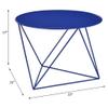 Acme Epidia Metal Accent Table with Round Top and Geometric Base in Blue view 3