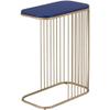 Acme Aviena Accent Table with Metal Frame and Wooden Top in Blue and Gold view 1
