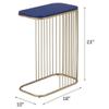 Acme Aviena Accent Table with Metal Frame and Wooden Top in Blue and Gold view 3