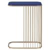 Acme Aviena Accent Table with Metal Frame and Wooden Top in Blue and Gold view 4
