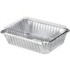 Nicole Fantini Aluminum Oblong Pans 2.25 Lb with Aluminum Board and Dome Lids | Heavy Duty Disposable Foil Baking Trays for Oven Freezer Meal Prep Catering Storage | Set of 50 view 1