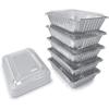 Nicole Fantini Aluminum Oblong Pans 2.25 Lb with Aluminum Board and Dome Lids | Heavy Duty Disposable Foil Baking Trays for Oven Freezer Meal Prep Catering Storage | Set of 50 view 3