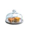 7/8" Grey Cake Pan, Marble Texture Ceramic Fruit Tasting Tray Transparent Glass Dustproof Preservation Cover Cake Bread Salad Dome (Color : Gray, Size : 18.618.611.6CM) view 1