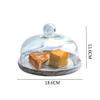 7/8" Grey Cake Pan, Marble Texture Ceramic Fruit Tasting Tray Transparent Glass Dustproof Preservation Cover Cake Bread Salad Dome (Color : Gray, Size : 18.618.611.6CM) view 2
