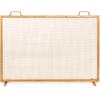 Best Choice Products 38x27in Single Panel Fireplace Screen Handcrafted Steel Mesh Spark Guard for Living Room, Bedroom Dcor w/Handles - Antique Gold view 1