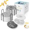 Absorbing Stone Coasters for Drinks Cork Base, with 2 Holder, for Housewarming, Apartment Kitchen Room Bar Decor, Suitable for Wooden Table, Set of 16 (Black) view 2