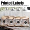 13Pcs Reusable Printed Labels Tag Round Adhesive Sticker Wine Bottle Sticker for Most Spice Jars Food Storage Bottles Kitchen use Writable Pantry Stickers view 2