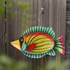 Yardwe Fantastic Fish Wall Art Decor for Coastal Ocean Themed Spaces for Indoor and Outdoor Use Gardens Patios and Living Rooms Vibrant Yellow Iron Fish Sculpture view 3