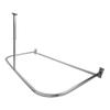 60 x 25 in. Rustproof Aluminum D Shape Shower Rod w/Ceiling Support for Freestanding Tubs, Chrome view 1