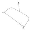 60 x 25 in. Rustproof Aluminum D Shape Shower Rod w/Ceiling Support for Freestanding Tubs, Chrome view 2