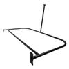 Utopia Alley Rustproof Wall Mounted Aluminum D-shape Shower Rod With Ceiling Support for Freestanding Tubs, 60 Inch Large Size by 25 Inch, Matte Black view 2