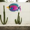 Yardwe Garden Wrought Iron Fish Wall Hanging Outdoor Decoration Household Decor Ocean Decorations Tropical Fish Wall Art Metal Fish Wall Fish Figurines Ocean Fish Decor Metal Fish Decor view 2