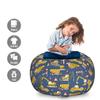 Ambesonne Cars Storage Toy Bag Chair, Construction Lorry Bulldozer Excavator Machinery Autos Traffic Signs, Stuffed Animal Organizer Washable Bag, Large Size, Blue Yellow view 2