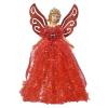 22Cm/8.66In Christmas Tree Topper Fairy Angel Pendant Fabric Ornament for Christmas Decorations (Red) view 1