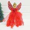 22Cm/8.66In Christmas Tree Topper Fairy Angel Pendant Fabric Ornament for Christmas Decorations (Red) view 2