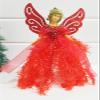 22Cm/8.66In Christmas Tree Topper Fairy Angel Pendant Fabric Ornament for Christmas Decorations (Red) view 3