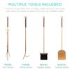 Best Choice Products 5-Piece Modern Contemporary Fireplace Tool Set for Indoor Fireplace Dcor, Outdoor Fire Pit w/Poker, Tongs, Dust Pan Shovel, Brush, Ergonomic Handles - Antique Gold view 3