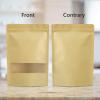 FireKylin 100 Pcs Resealable Bags,Inner Size 6.1" x 6.5" (Outer Size 6.7" x 9.4") Stand Up Paper Bags with Matte Window, Zipper Food Storage Bags for Packaging Products, Reusable, Sealable view 3