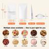 FireKylin 100 Pcs Resealable Bags,Inner Size 4.9" x 5" (Outer Size 5.5" x 7.9") Stand Up White Paper Bags with Matte Window, Zipper Food Storage Bags for Packaging Products, Reusable, Sealable view 2