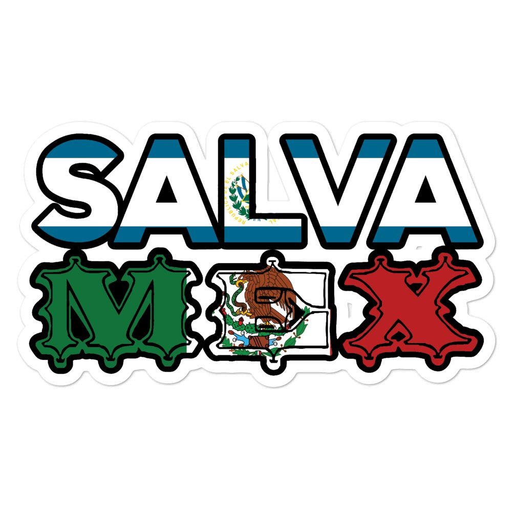 Shirtsurf Salvadorian Mexican Sticker Salva-Mex El Salvador Mexico Mujer Woman Pupusas Mexicana Salvadorena Decal Latino America Hispanic