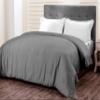A1HC 100% Organic Cotton Duvet Cover, 300 Thread Count GOTS Certified, Fair Trade Certified, Oeko-TEX Certified, Soft & Silky Sateen Weave (King, Dark Grey) view 3