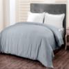 A1HC 100% Organic Cotton Duvet Cover, 300 Thread Count GOTS Certified, Fair Trade Certified, Oeko-TEX Certified, Soft & Silky Sateen Weave (Queen, Light Blue) view 3