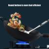 AIZYR Traditional Wok Pan/Stir Fry Pan, No Coating Iron Pot with Wooden Handle and Wooden Lid for Gas Stoves,A,32CM view 2