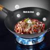 AIZYR Traditional Wok Pan/Stir Fry Pan, No Coating Iron Pot with Wooden Handle and Wooden Lid for Gas Stoves,A,32CM view 4
