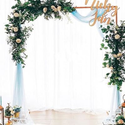 2x2m Gold Wedding Arch Gold Backdrop Rack, Balloon Flower Tulle Square Decor Framework,Large Size Balloon Arch Decoration for Birthday Decoration, Graduation Decorations and Event Party