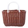 Cabilock Woven Storage Basket with Handles 13.77X9.44X5.51 Inch Lightweight Portable Grocery Shopping Basket and Bathroom Toiletries Organizer view 1