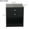 Basic Houseware Bedside Table End Table with 2 Drawers Industrial Nightstand Sofa Side/Coffee Table for Living Room view 3