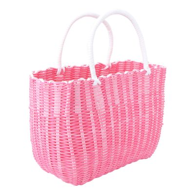 Cabilock Market Basket Woven Straw Basket African Straw Beach Bag Reusable Grocery Shopping Bag Tote Big Capacity Travel Tote Purse