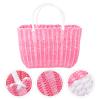 Cabilock Market Basket Woven Straw Basket African Straw Beach Bag Reusable Grocery Shopping Bag Tote Big Capacity Travel Tote Purse view 4