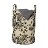 Ambesonne Gothic Laundry Bag, Chest Bones Ribcage Flowers Butterflies Autumn, Hamper Basket with Handles Drawstring Closure for Laundromats, 13" x 19", Mustard Tan view 1